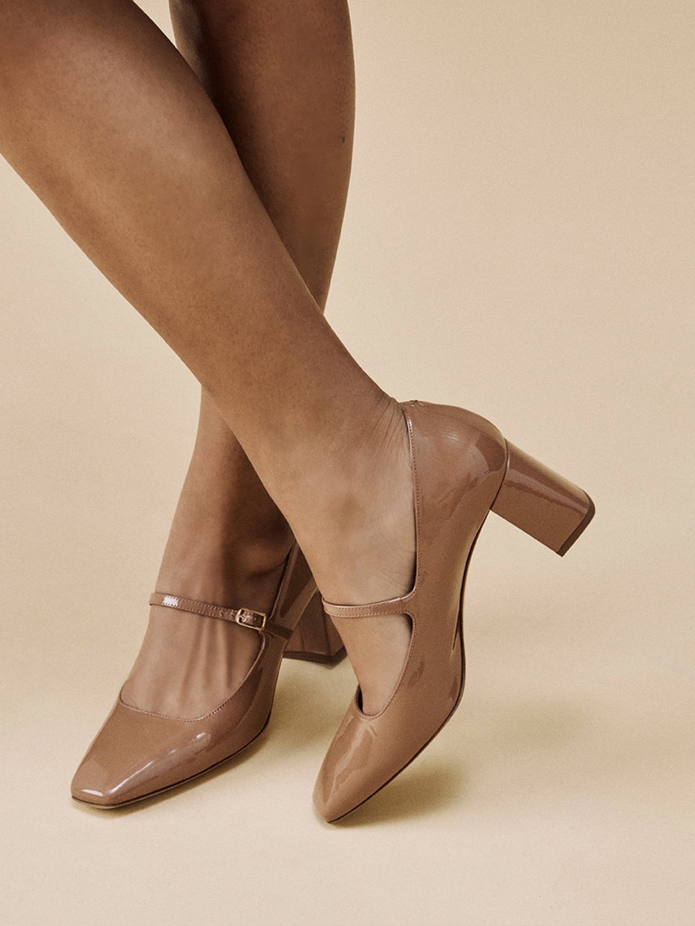 Inez Celine Heels in Toffee Patent size 8 M